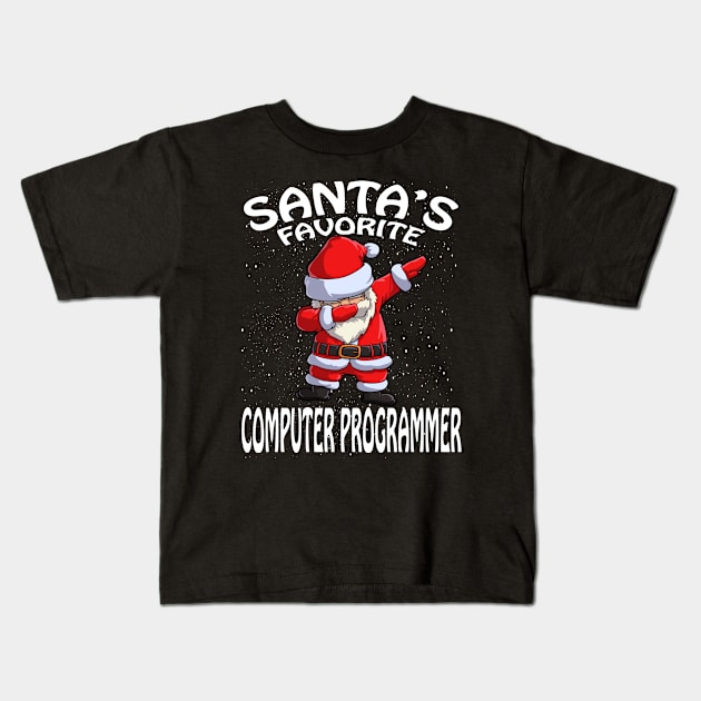 Santas Favorite Computer Programmer Christmas Kids T-Shirt by intelus